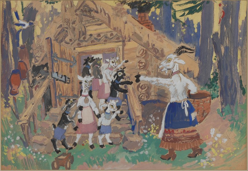 Fairy tale 40s gouache on cardboard 49x69